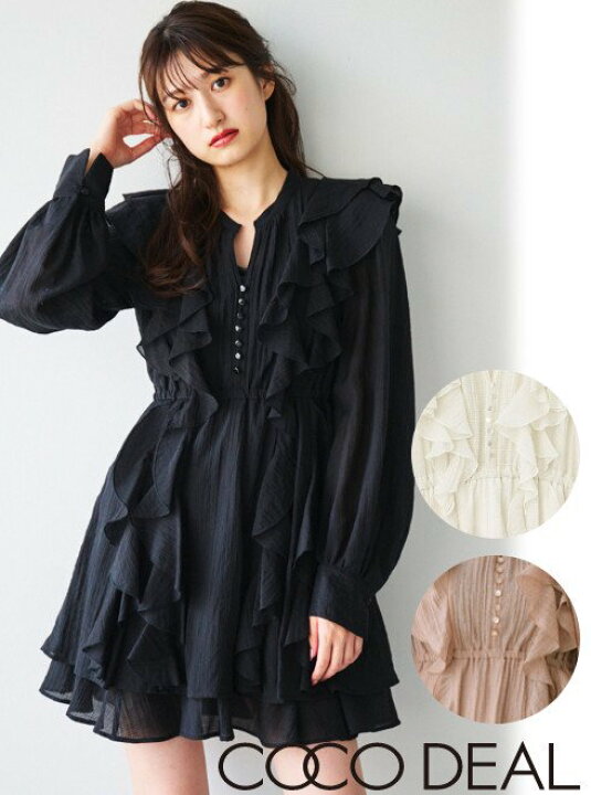 楽天市場】【即日出荷】 COCODEAL ココディール フリルミニワンピース 