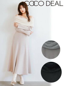 【即日出荷】(最終セール50%OFF) COCODEAL ココディール フェザーオフショルAラインニットワンピース 25春夏 75135514 フレアワンピース 【新作】 25sp