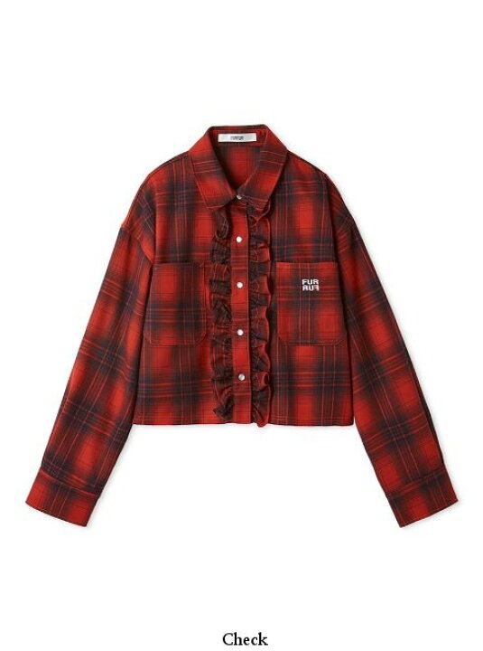 F】FURFUR ファーファー ビジュー付きシアークロップドシャツ 24SS 