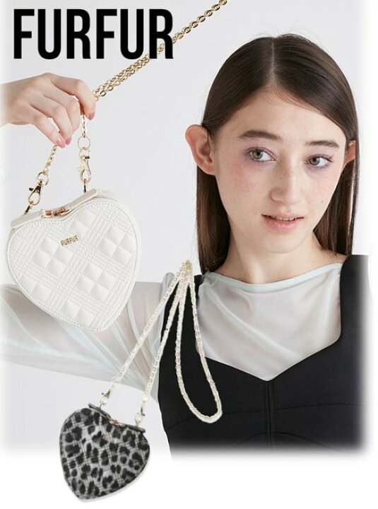 ハート furfur バッグ FURFUR ファーハンドルハートバッグ ショルダー 