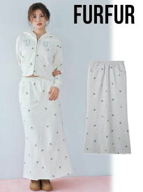 【即日出荷】(限定価格10%OFF&500円OFF) FURFUR ファーファー フラワー刺繍スウェットスカート 25秋冬. RWCS255052 タイトスカート 【新作】ボトム
