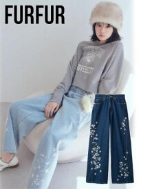 【即日出荷】(限定価格30%OFF&500円OFF) FURFUR ファーファー フラワー刺繍デニムパンツ 25秋冬 RWFP254056 デニムパンツ ボトム【新作】 26sp