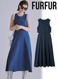 【即日出荷】(最終セール50%OFF) FURFUR ファーファー ピグメントロゴ刺繍ワンピース 25春夏. RWCO252085 マキシワンピース 【新作】 25sp