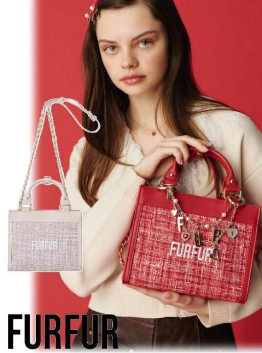 FURFUR ツイード ショルダーバッグ FURFUR ツイード 2WAY ショルダー 