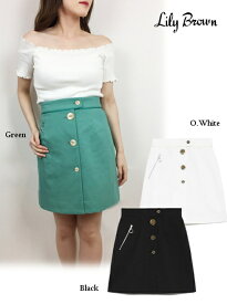 【即日出荷】セール60%OFF Lily Brown リリーブラウン ラップボタンミニスカート 19春夏. LWFS192074 フレアスカート　ボトム