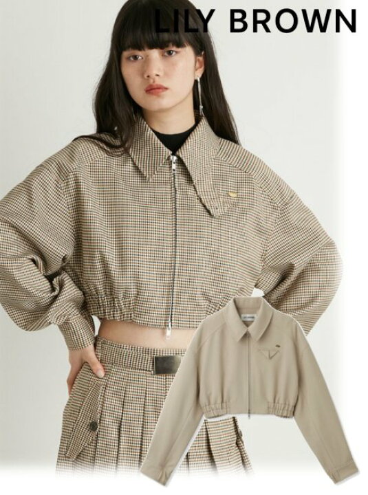 新品】LILY BLOWN クロップドブルゾン 24SS UVカット】ペプラム 