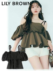 【即日出荷】(限定価格30%OFF&500円OFF) Lily Brown リリーブラウン 3WAYジャガードペプラムビスチェ 25秋冬 LWFT254184 キャミソール・ベアトップ・ビスチェ トップス【新作】 26sp