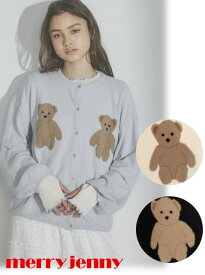 【即日出荷】(GW限定30%OFF＆300円OFF) merry jenny メリージェニー Bear×Bearニットカーディガン 24春夏 282412801001 カーディガン【新作】 24春アウター