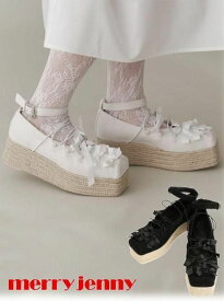 【即日出荷】(最終セール70%OFF) merry jenny メリージェニー ribbon balletジュートウェッジサンダル 25春夏. 282531800301 サンダル 春小物【新作】リボン 25sp