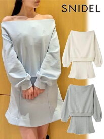 【即日出荷】(限定価格10%OFF&500円OFF) snidel スナイデル Susオフショルスウェットミニセット 25秋冬. SWCO255082 フレアワンピース 【新作】
