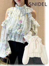【即日出荷】(限定価格15%OFF&500円OFF) snidel スナイデル シフォンボリュームブラウス 25秋冬. SWFB255028 シャツ・ブラウス 　トップス【新作】