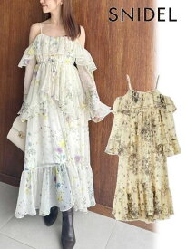 【即日出荷】(限定価格10%OFF&500円OFF) snidel スナイデル オフショルフリルワンピース 25秋冬. SWFO255031 マキシワンピース 【新作】