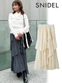 【即日出荷】(限定価格10%OFF&500円OFF) snidel スナイデル ストレートプリーツティアードスカート 25秋冬 SWFS254142 フレアスカート 　ボトム【新作】