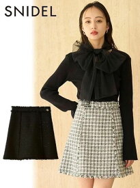 【即日出荷】(限定価格10%OFF&500円OFF) snidel スナイデル ツイードミニスカート 25秋冬 SWFS254267 フレアスカート ボトム【新作】