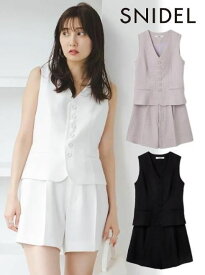 【即日出荷】(最終セール10%OFF) snidel スナイデル ジレショートパンツセット 25春夏. SWFO252077 オールインワン・コンビネゾン ボトム【新作】25sp