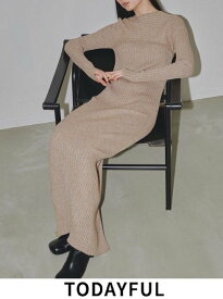 【即日出荷】ファイナルセール20%OFF! TODAYFUL トゥデイフル Mix Boucle Knitdress ミックスブークレニットドレス 23秋冬 12320306 マキシワンピース 【新作】　ニット特集【todayful】2023winter