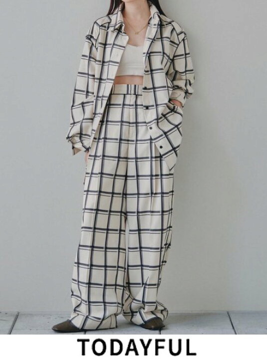 楽天市場】【即日出荷】TODAYFUL トゥデイフル Check Piping Pants 
