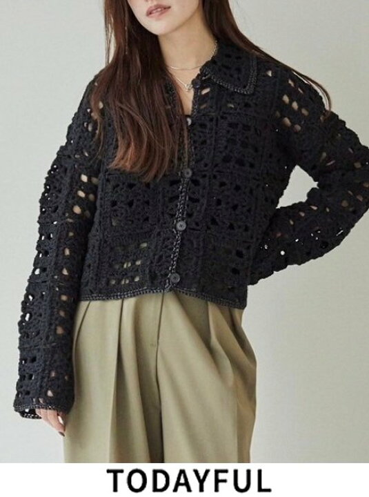 楽天市場】【即日出荷】TODAYFUL トゥデイフル Crochet Knit Shirts 