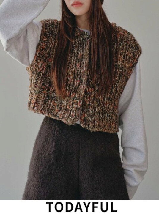楽天市場】【予約】 TODAYFUL トゥデイフル Mix Handknit Vest☆ 24 