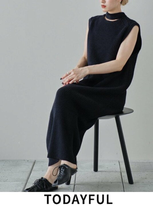 楽天市場】【予約】TODAYFUL トゥデイフル Slit Neck Knitdress ☆ 24  