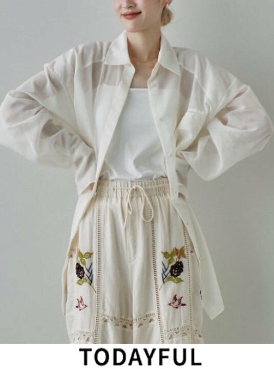 楽天市場】【予約】TODAYFUL トゥデイフル Organdy Over Shirts ☆ 24 