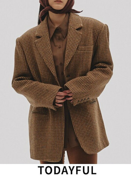 楽天市場】【予約】TODAYFUL トゥデイフル Wool100% Check Jacket☆ 25  