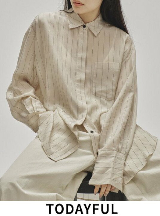 楽天市場】【予約】TODAYFUL トゥデイフル Stripe Silky Shirts☆ 25春  