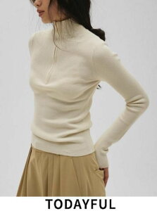 �y�����o�ׁzTODAYFUL �g�D�f�C�t�� Halfzip Rib Knit�� 26�t�� 12610506 �j�b�g�g�b�v�X 26�t��s�󒍉� �g�b�v�X �g�c�十 �n�[�t�W�b�v���u�j�b�g ���o�C�o�� �����y�V��z
