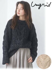 【即日出荷】(セール60%OFF) Ungrid アングリッドビッグシルエットルーズケーブルニット 24秋冬. 112462631101 ニットトップス ニット特集【新作】 ss12