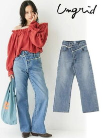 【即日出荷】(限定価格30%OFF&500円OFF) Ungrid アングリッド ウエストデザインリメイクデニム 25秋冬 112542439301 デニムパンツ ボトム【新作】 26sp