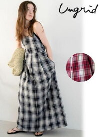 【即日出荷】(最終セール60%OFF) Ungrid アングリッド コクーンチェックキャミワンピース 25春夏. 112520340901 フレアワンピース 【新作】 25sp