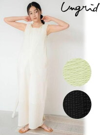 【即日出荷】(最終セール50%OFF) Ungrid アングリッド スクエアネックギャザーデザインロンパース 25春夏. 112530390801 オールインワン・コンビネゾン ボトム【新作】 25sp