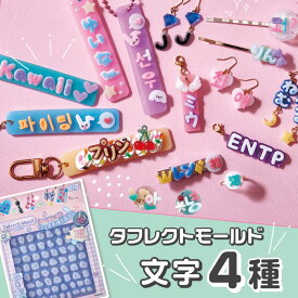タフレクトモールド 文字 各4種類 文字モールド ひらがな カタカナ アルファベット＆数字 ハングル 着色料 レジン モールド 道具 星の雫 宝石の雫 デコ 推し活 推し グッズ ハンドメイド 手作り 名札 キーホルダー