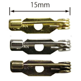 金属デコパーツ　ブローチピン　15mm ゴールド/シルバー/アンティークゴールド(金古美)　【ゆうパケット可】fs04gm