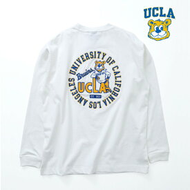 ロンT メンズ カットソー 刺繍 ゆったり ブランド カレッジ UCLA BRUINS キャラクター クマ クルーネック ユニセックス レディース