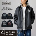 【待望のリストック！今だけ2,000円OFF！】コーチジャケット メンズ ジャケット アメカジ メンズファッション バイカー バイク ツーリング ワークスタイル ストリート ウインドブレーカー ナイロンジャケット バックプリント 大きいサイズ S/M/L/XL/2XL 30代 40代 50代 60代
