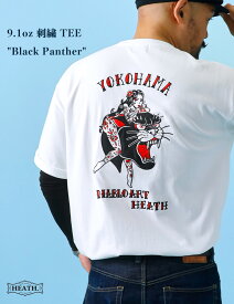 Tシャツ メンズ 半袖 刺繍 和柄 厚手 Diablo Art ブラックパンサー HEATH M/L/XL
