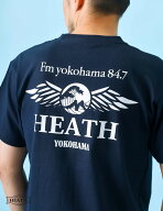 Tシャツ メンズ 半袖 厚手 バックプリント アメカジ FMヨコハマ コラボ HEATH S-2XL