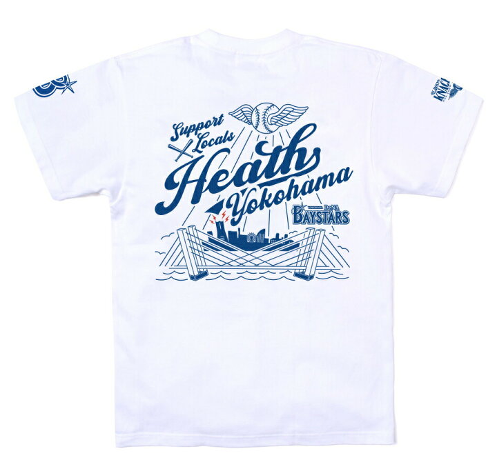 楽天市場 横浜denaベイスターズ ベイスターズ Tシャツ メンズ アメカジ 半袖 バックプリント 大きいサイズ S 2xlサイズ 厚手 Heath ヒース Blue Port ブルーポート さまぁ ず Daytona 世田谷ベース 所ジョージ Heath Industrial
