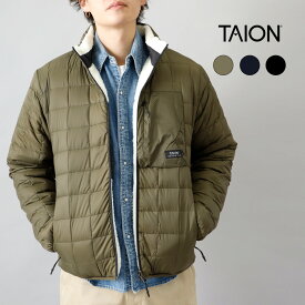 TAION ダウンジャケット リバーシブル メンズ レディース 800FP 軽量 防寒 アウター 高密度 マイクロリップストップ ボア ハイネック 秋冬 アウトドア カジュアル 30代 40代 50代 60代 M L XL