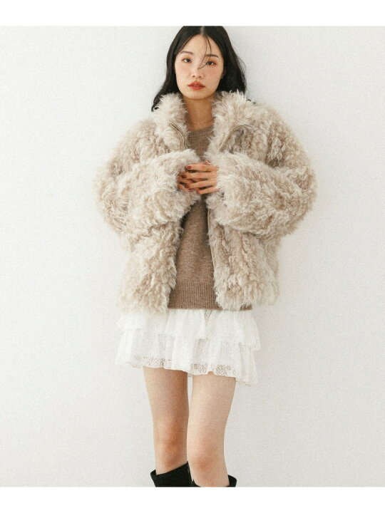楽天市場】【SALE／55%OFF】ボリュームファーZIPブルゾン Heather
