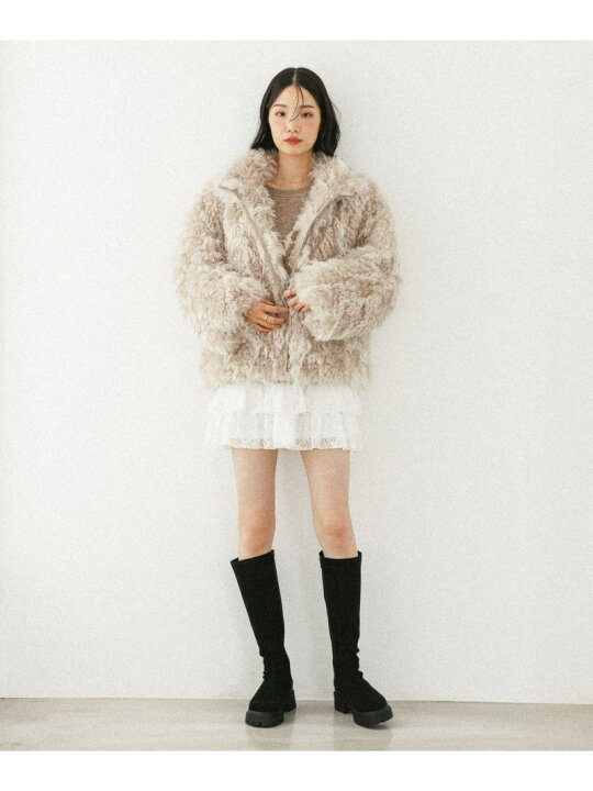 楽天市場】【SALE／55%OFF】ボリュームファーZIPブルゾン Heather 