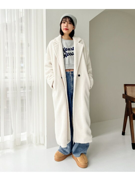 HEATHER アイボリーホワイト ロングコート