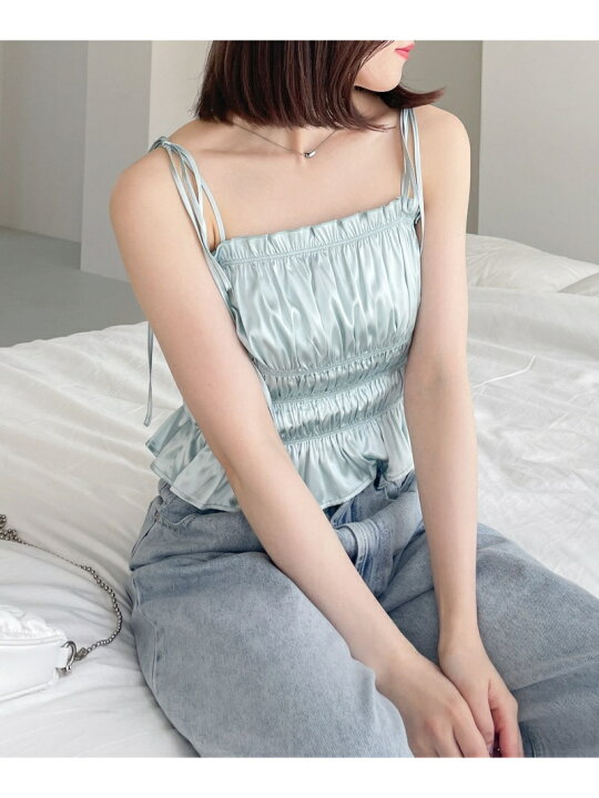 楽天市場】(W)AZATOサテンキャミ Heather ヘザー トップス 
