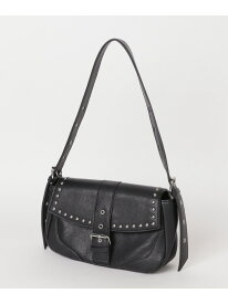フェイクレザースタッズショルダーBAG Heather ヘザー バッグ ショルダーバッグ ブラック ベージュ【送料無料】[Rakuten Fashion]