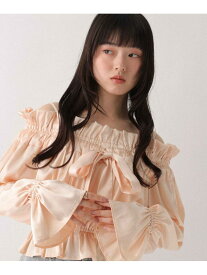 【SALE／55%OFF】タックリボンオフショルブラウス Heather ヘザー トップス シャツ・ブラウス ブルー ホワイト ピンク【RBA_E】[Rakuten Fashion]