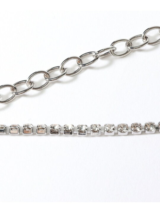 Rhinestone Fashion Silver Chain Belt -Silver 楽天市場】女性 ベルト メタルチェーン付き ラインストーン付き  main image 3