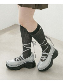 パーツ付きハイSOX Heather ヘザー 靴下・レッグウェア 靴下 グレー ブラック ホワイト[Rakuten Fashion]