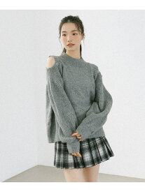 【SALE／55%OFF】2WAYショルダースリットニット Heather ヘザー トップス ニット ホワイト グレー ブラウン【RBA_E】[Rakuten Fashion]