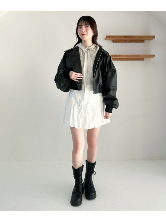 楽天市場】フェイクレザーWZIPショートブルゾン Heather ヘザー